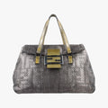 Fendi Zucchini Multicolor Canvas Handbag