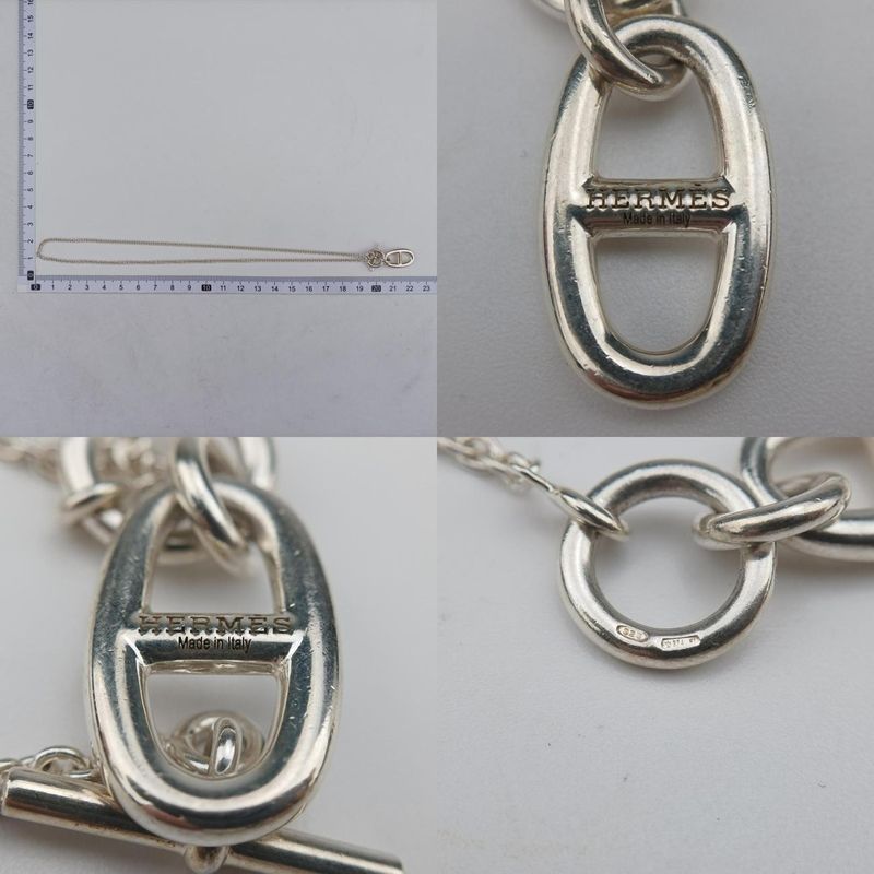 Hermes Chaine D'ancre Amulet Silver Necklace