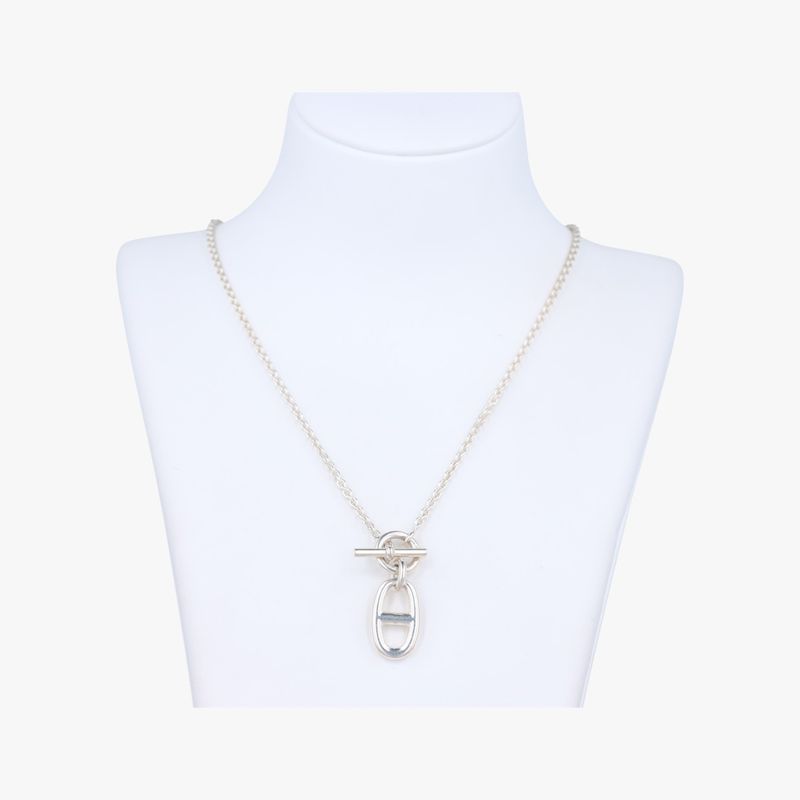 Hermes Chaine D'ancre Amulet Silver Necklace