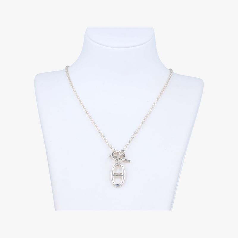 Hermes Chaine D'ancre Amulet Silver Necklace