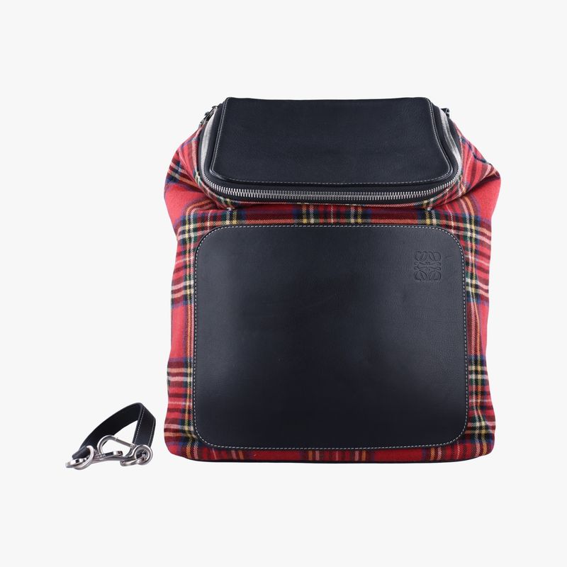 Loewe Goyata Tan Check Red Blank Canvas Leather 59 X Blank