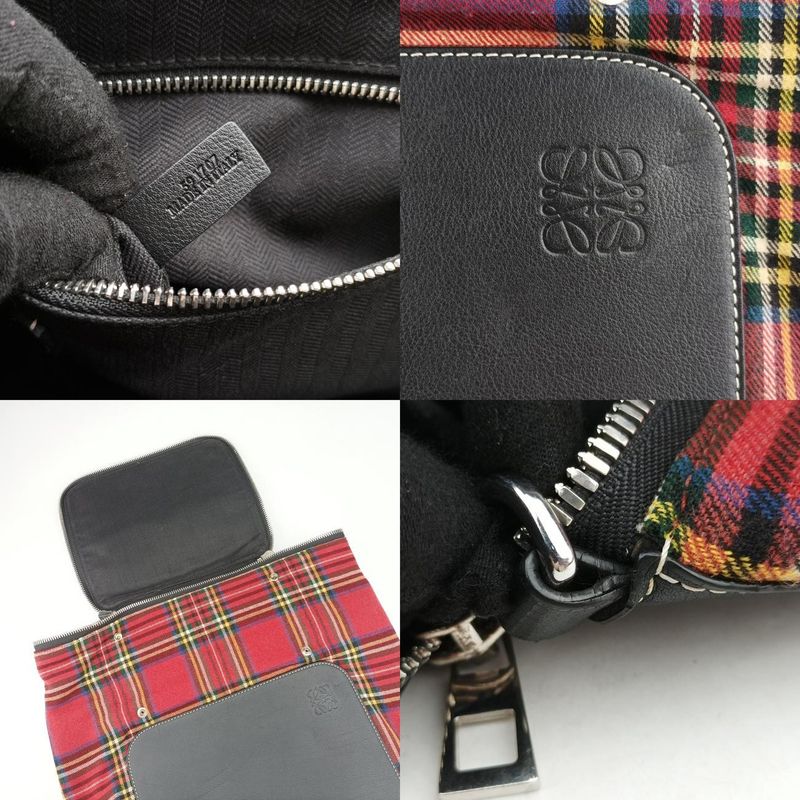 Loewe Goyata Tan Check Red Blank Canvas Leather 59 X Blank