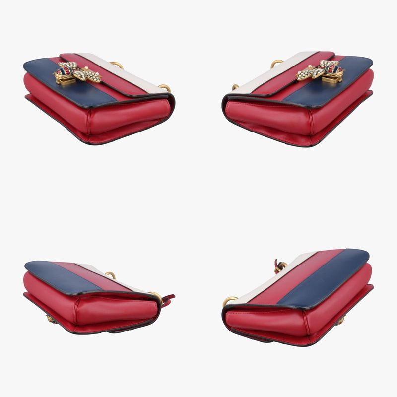 Gucci Queen Margaret Ivory Red Navy Leather Ivory