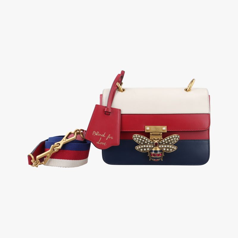 Gucci Queen Margaret Ivory Red Navy Leather Ivory