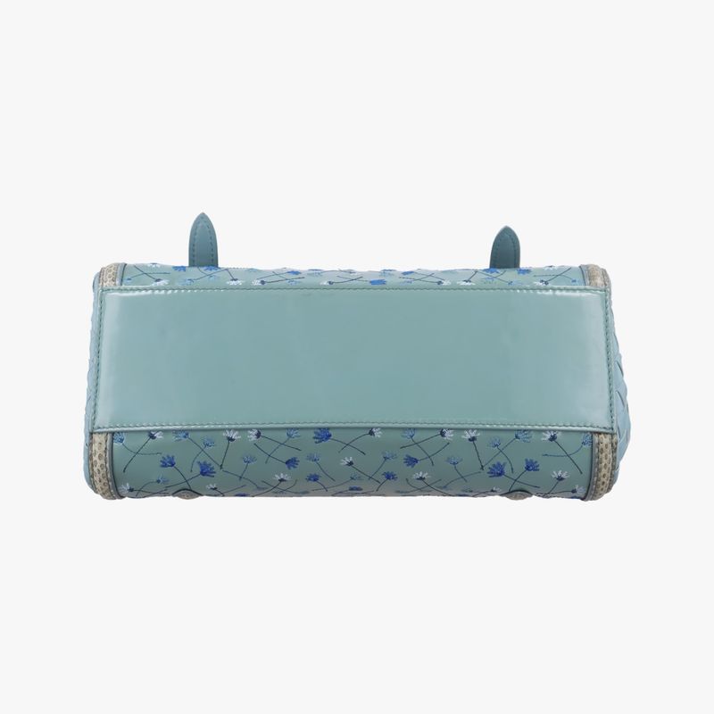 Bottega Veneta Anemone Maestra Blue Patent Shoulder Bag