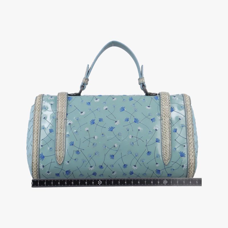 Bottega Veneta Anemone Maestra Blue Patent Shoulder Bag