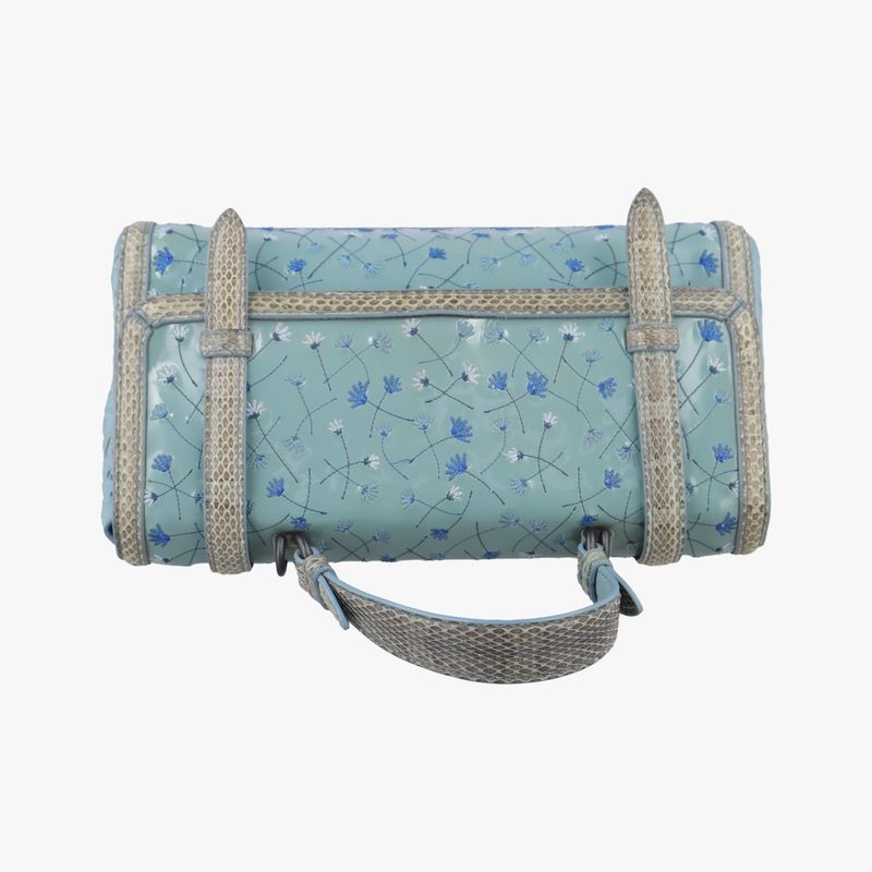 Bottega Veneta Anemone Maestra Blue Patent Shoulder Bag