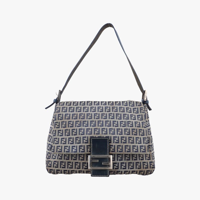 Fendi Mamma Bucket Zucchino Pattern Navy Canvas Jacket