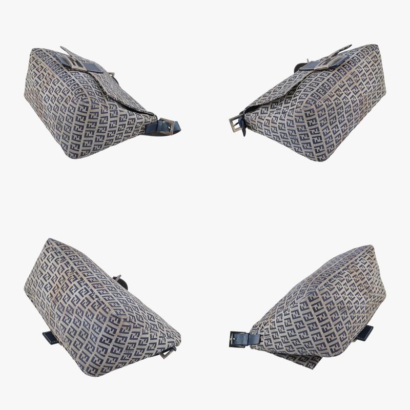 Fendi Mamma Bucket Zucchino Pattern Navy Canvas Jacket
