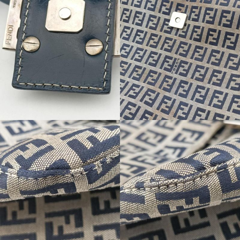 Fendi Mamma Bucket Zucchino Pattern Navy Canvas Jacket