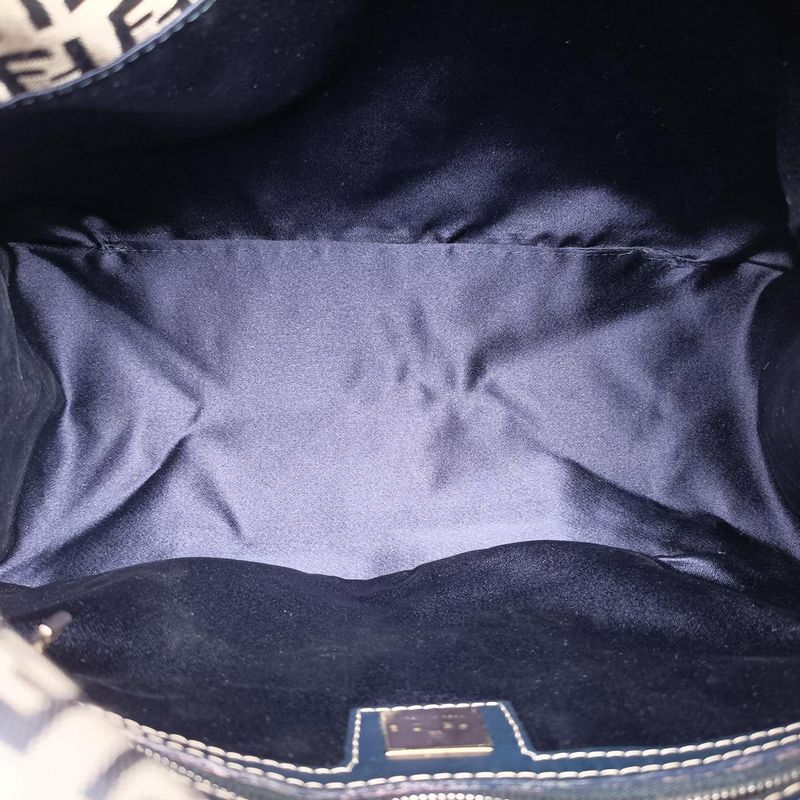 Fendi Mamma Bucket Zucchino Pattern Navy Canvas Jacket