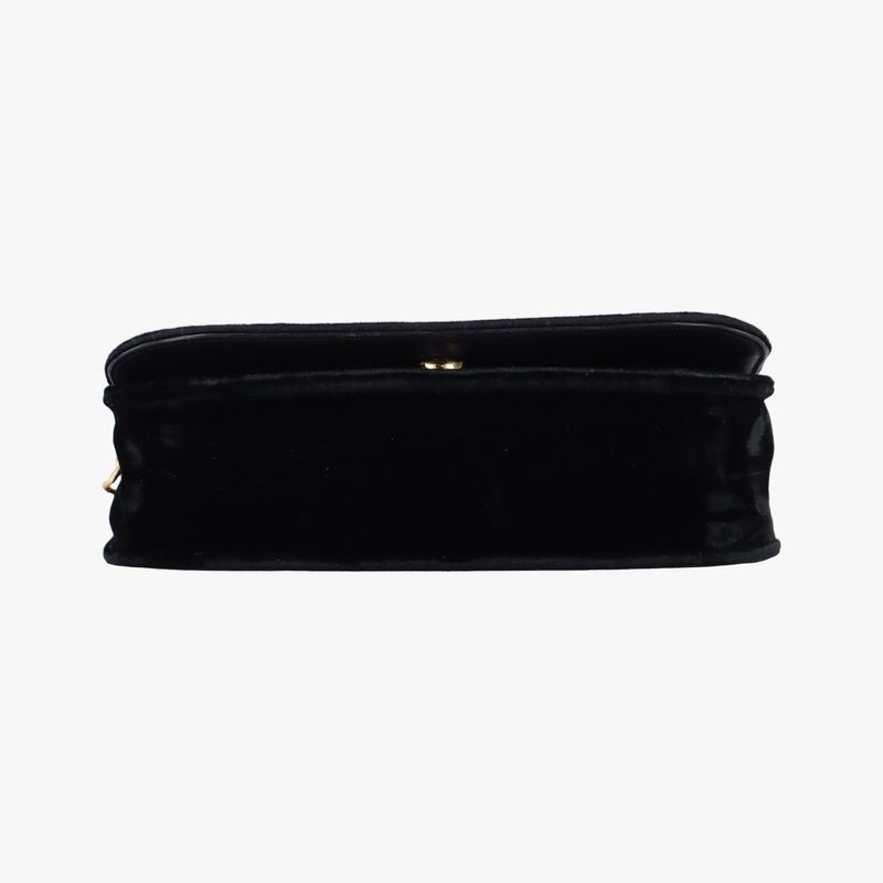 Prada City Chain Black Velour Shoulder Bag