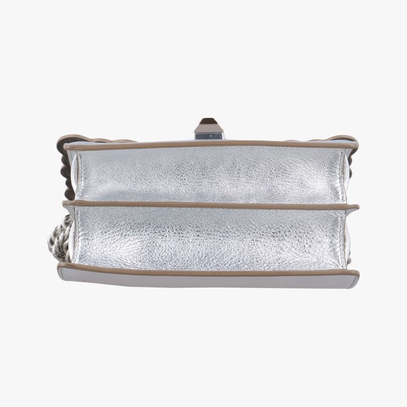 Fendi Studs Canai Silver Leather