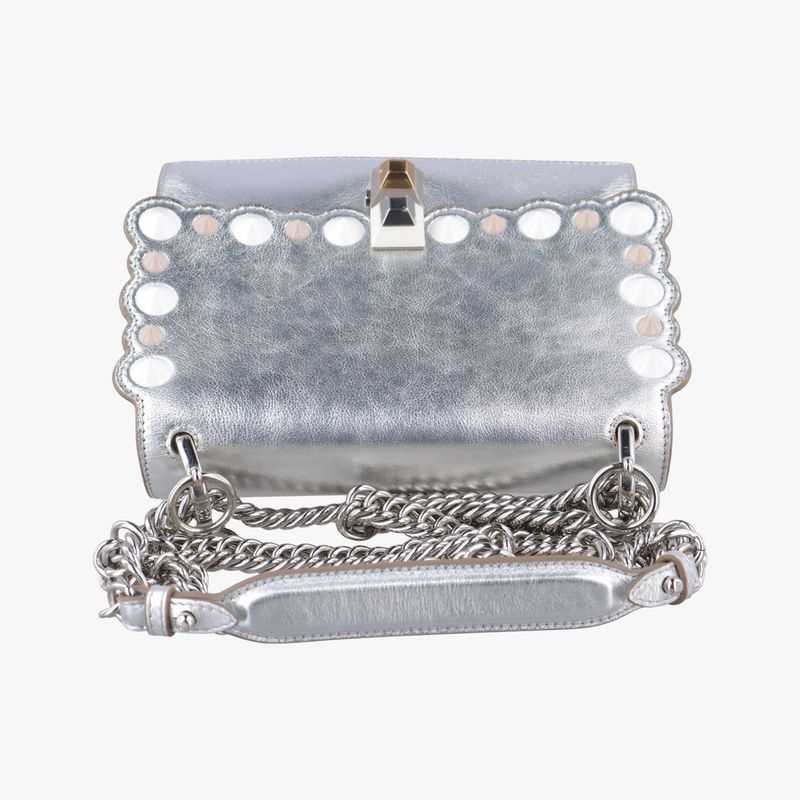 Fendi Studs Canai Silver Leather