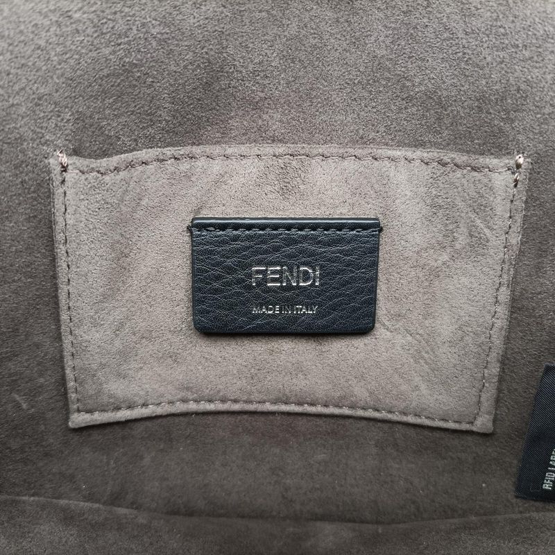 Fendi Studs Canai Silver Leather