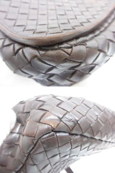 Bottega Veneta Chain Shoulder Bag Intrecciato Leather Brown Flap Braided