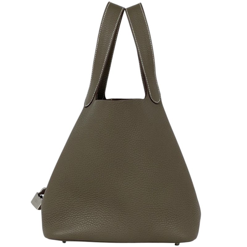 Hermes Picotin Lock MM Mini Bag Taurillon Clemence Etoupe
