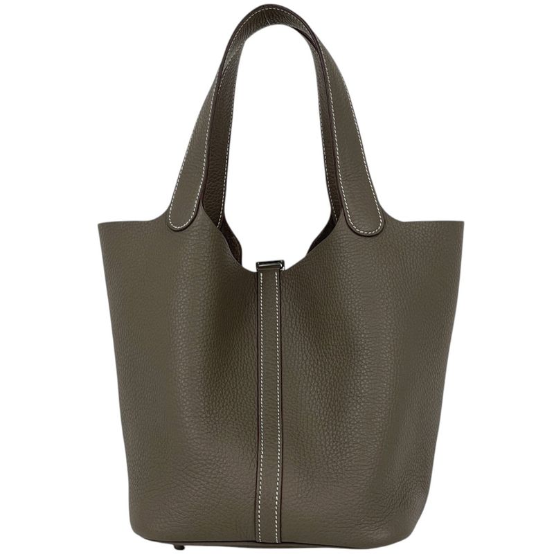 Hermes Picotin Lock MM Mini Bag Taurillon Clemence Etoupe