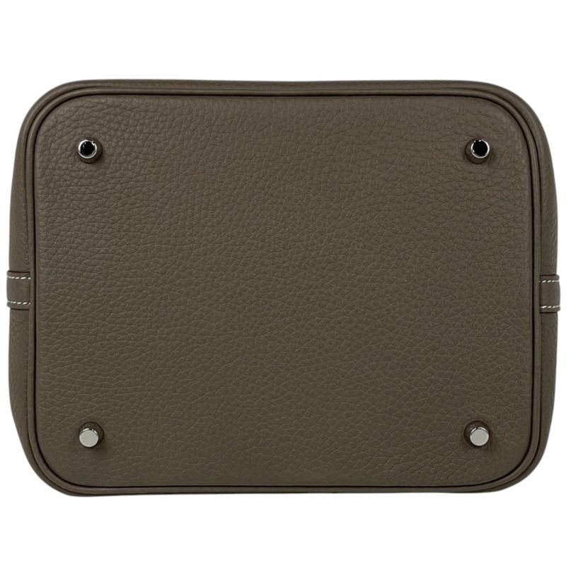 Hermes Picotin Lock MM Mini Bag Taurillon Clemence Etoupe