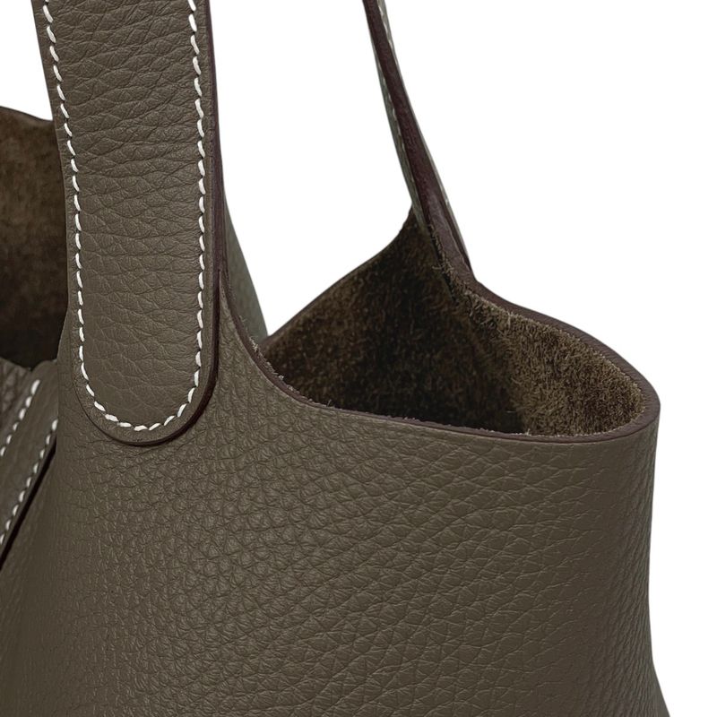 Hermes Picotin Lock MM Mini Bag Taurillon Clemence Etoupe