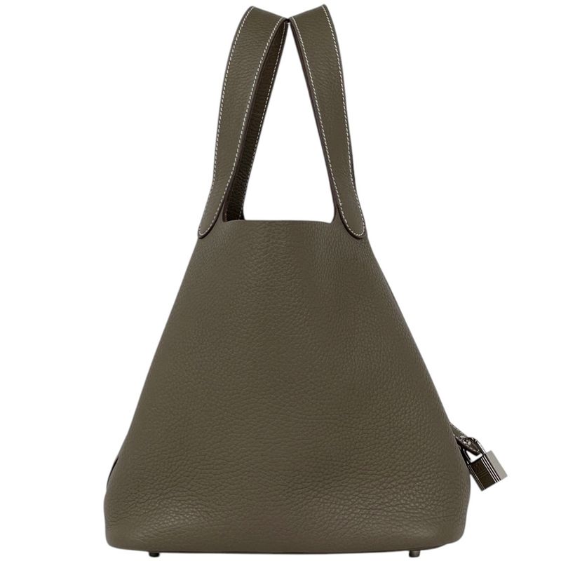 Hermes Picotin Lock MM Mini Bag Taurillon Clemence Etoupe