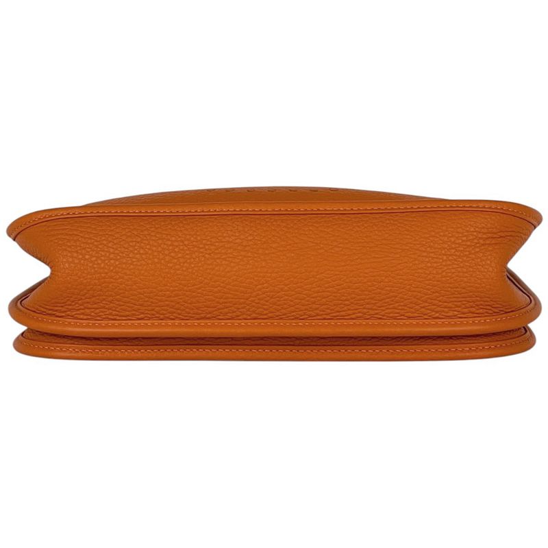 Hermes Evelyne 3 PM Perforated Logo Shoulder Bag Taurillon Clemence Orange Fizz