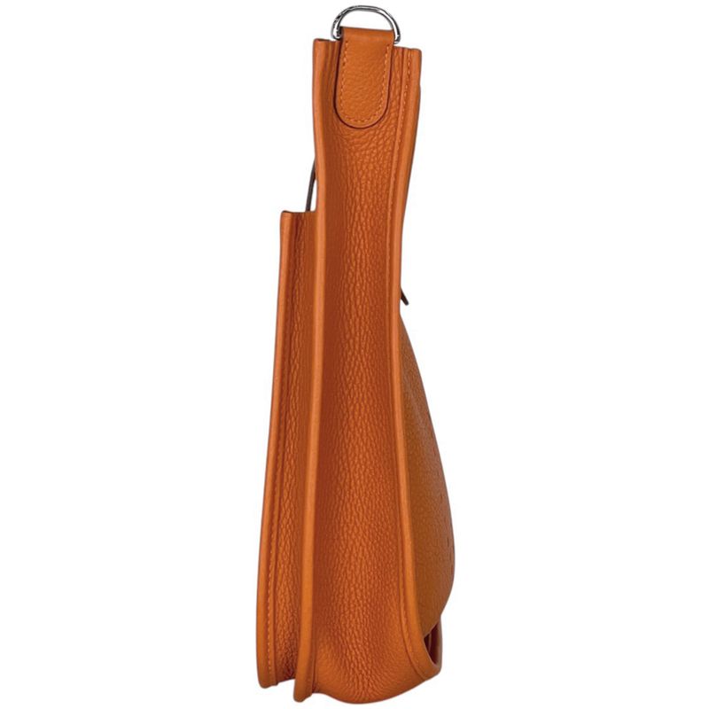 Hermes Evelyne 3 PM Perforated Logo Shoulder Bag Taurillon Clemence Orange Fizz