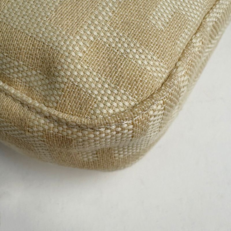 Fendi Zucca Pattern Mamma Baguette Shoulder Bag Canvas Beige