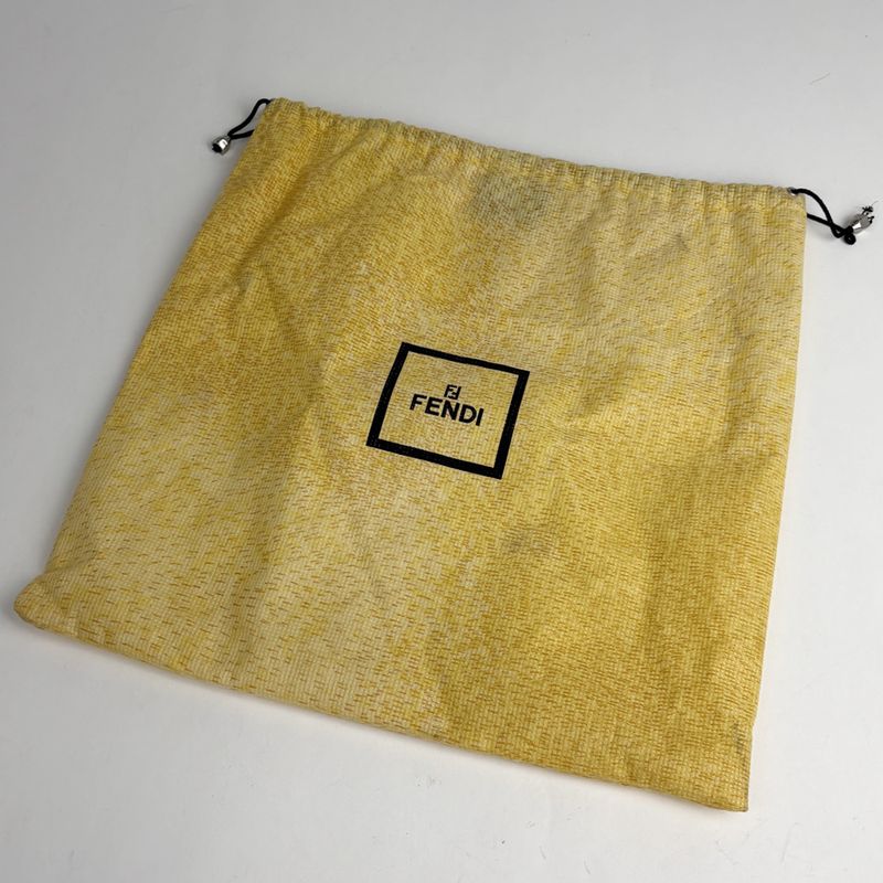 Fendi Zucca Pattern Mamma Baguette Shoulder Bag Canvas Beige