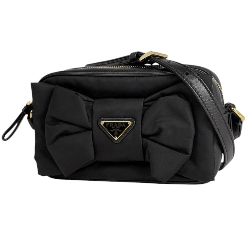 Prada Shoulder Bag Ribbon Tessuto Nylon Nero