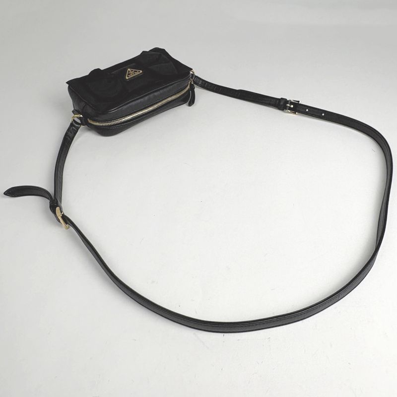 Prada Shoulder Bag Ribbon Tessuto Nylon Nero