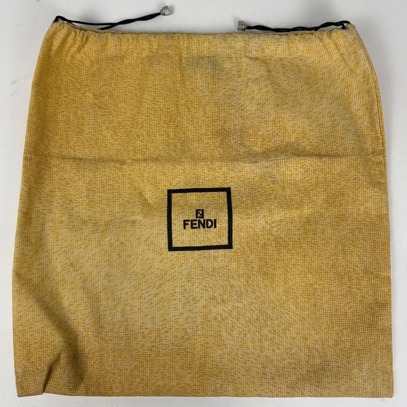 Fendi Zucca Logo Handbag Zebra Pattern Canvas Brown