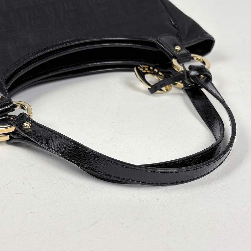 Fendi Zucca Pattern Tote Canvas Black