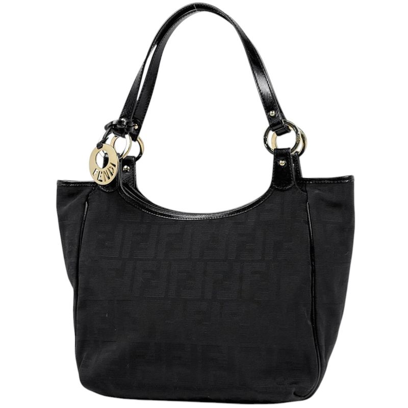 Fendi Zucca Pattern Tote Canvas Black