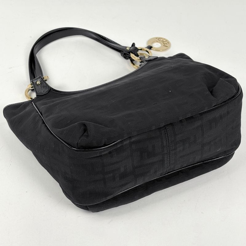 Fendi Zucca Pattern Tote Canvas Black