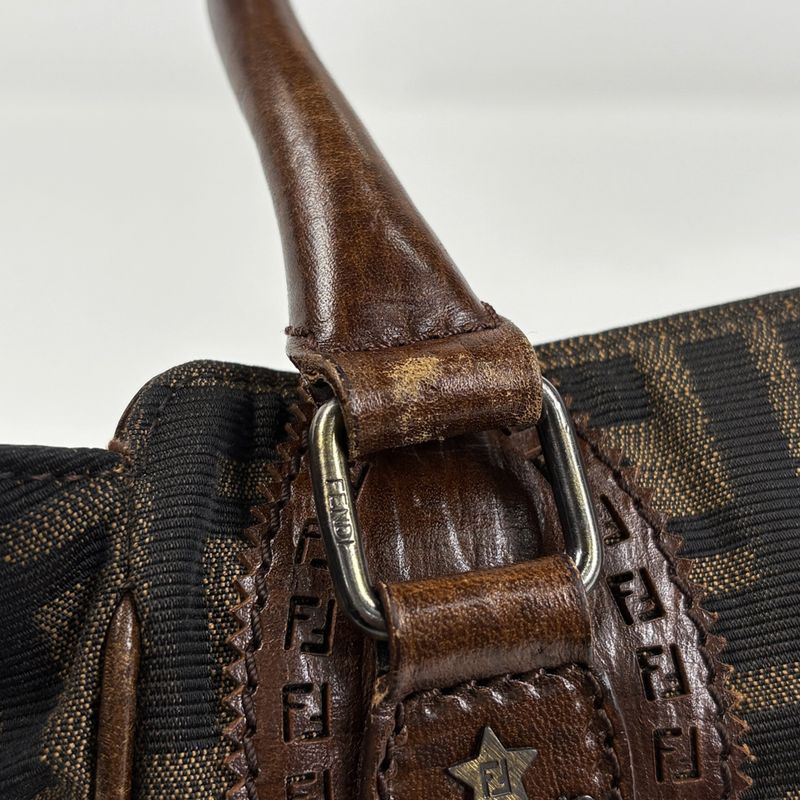 Fendi Etnico Tote Zucca Pattern Canvas Brown