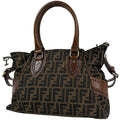 Fendi Etnico Tote Zucca Pattern Canvas Brown