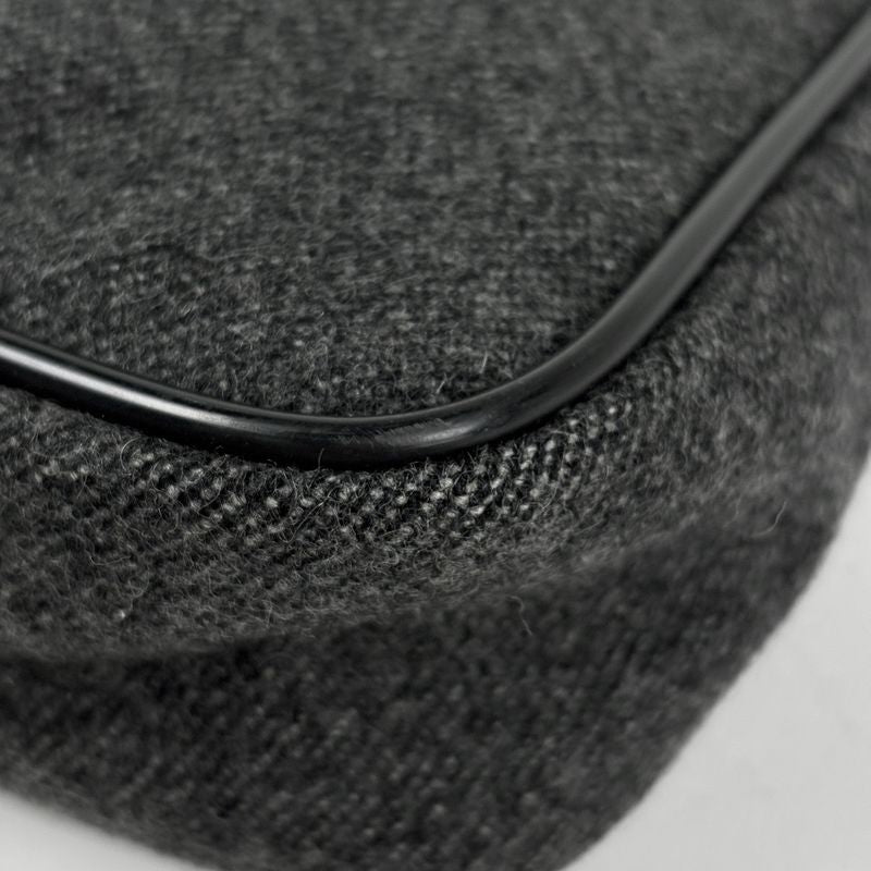 Prada Sports Logo Shoulder Bag Wool Gray