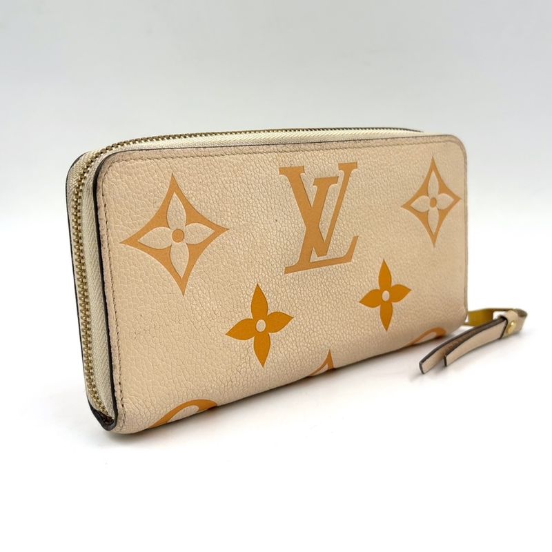 Louis Vuitton Zippy Wallet Monogram Giant Empreinte Leather Light Yellow
