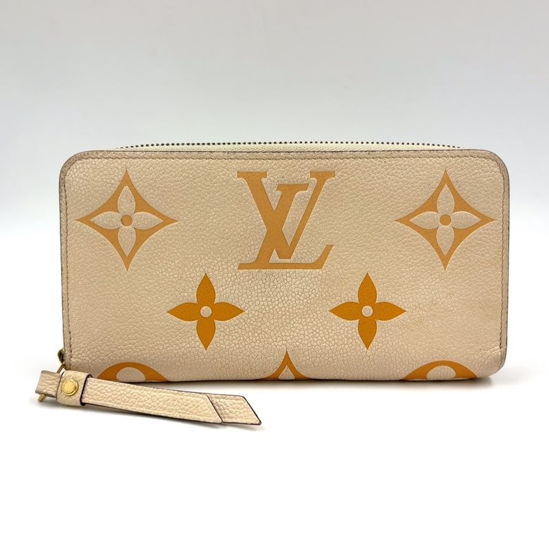 Louis Vuitton Zippy Wallet Monogram Giant Empreinte Leather Light Yellow