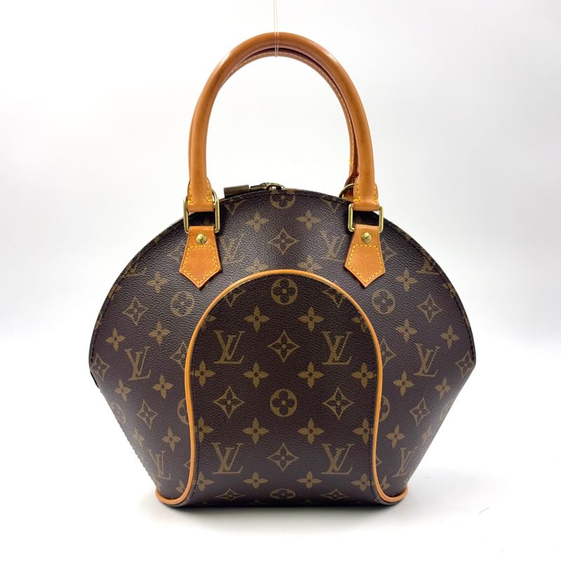 Louis Vuitton Ellipse PM Monogram Leather Brown Handbag Gold