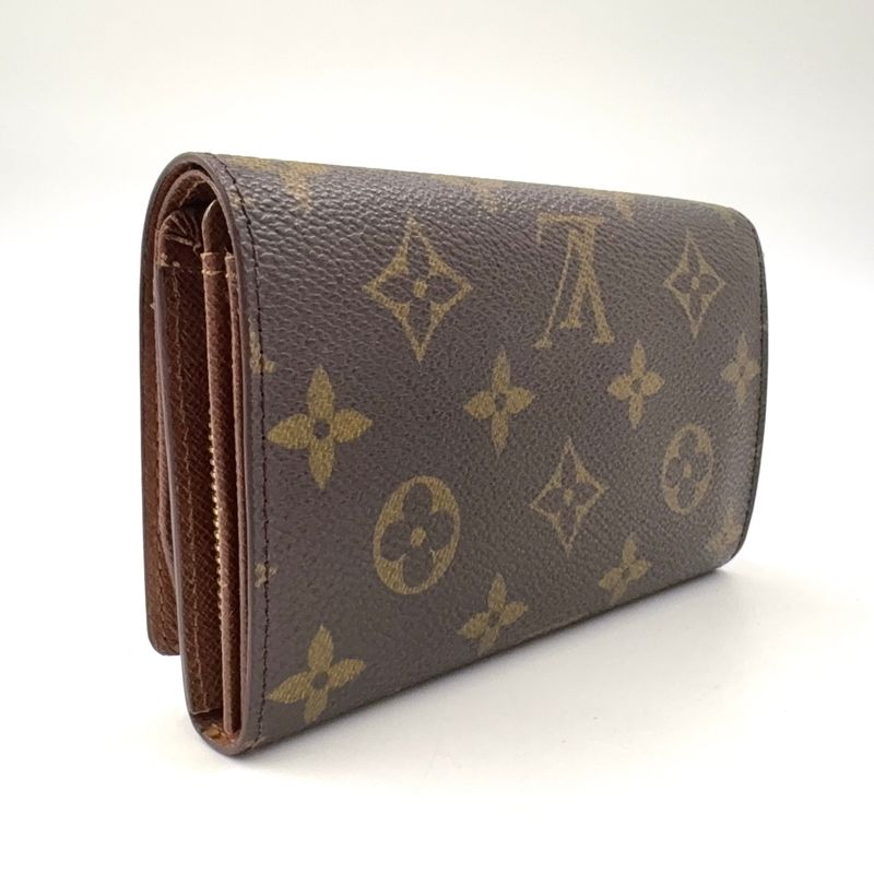 Louis Vuitton Porte Monnaie Billets Tresor Monogram Leather Brown Bifold