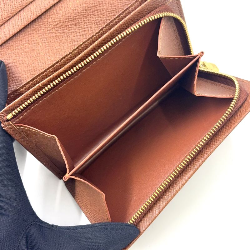 Louis Vuitton Porte Monnaie Billets Tresor Monogram Leather Brown Bifold