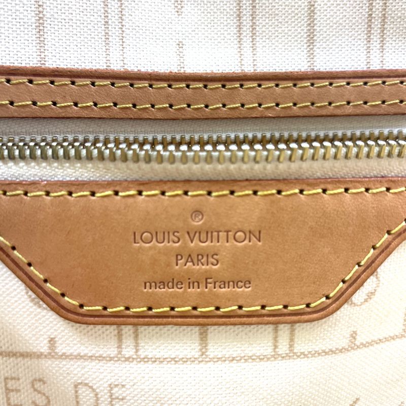 Louis Vuitton Neverfull PM Damier Azur Leather White Handbag X Light Brown