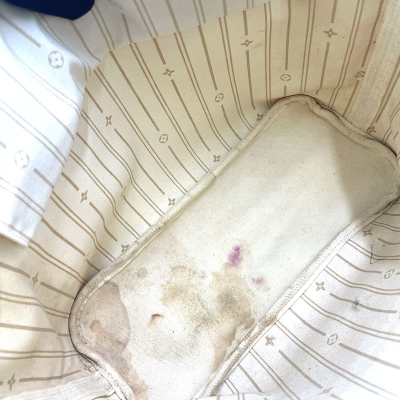 Louis Vuitton Neverfull PM Damier Azur Leather White Handbag X Light Brown