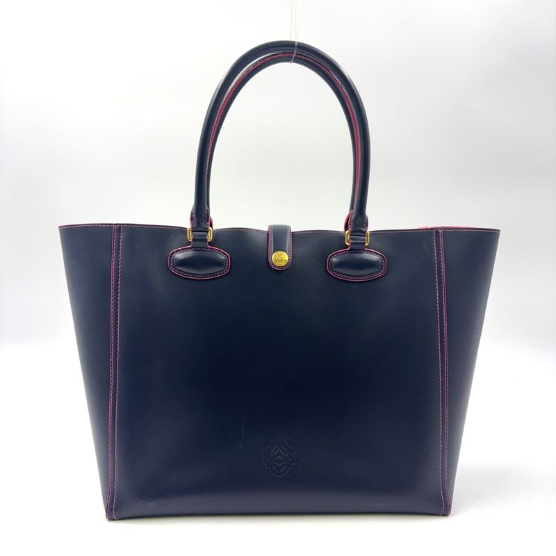 Loewe Leo Anagram Leather Pink Black Tote X