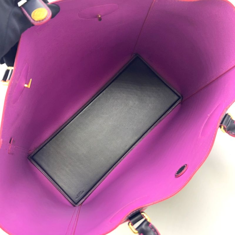 Loewe Leo Anagram Leather Pink Black Tote X