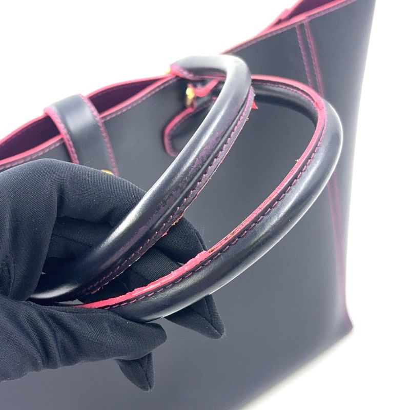 Loewe Leo Anagram Leather Pink Black Tote X