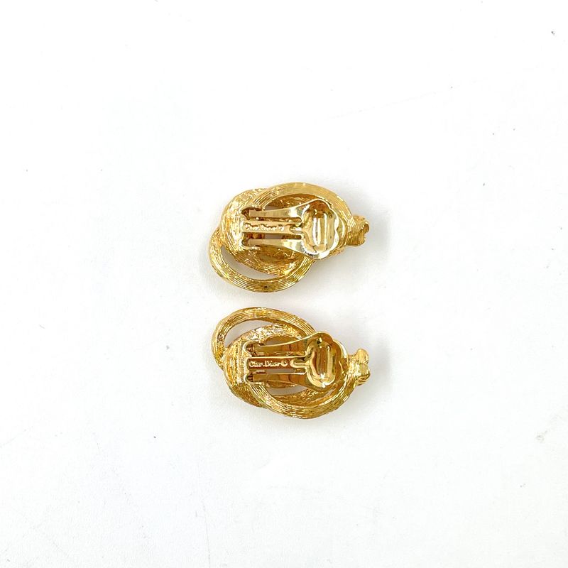 Dior Vintage Gigold Twist Gold Plated Earrings