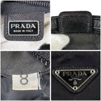 Prada Triangle Logo Clutch Multi Pouch Tessuto Nylon Black Nero
